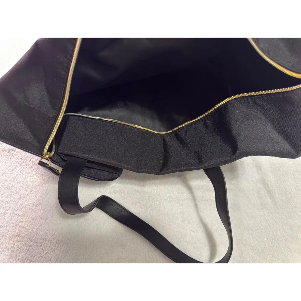 Azzaro Black Travel Duffel Bag Weekend Overnight Carry On Leather‎ Accents